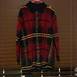 Plaid Holiday Sweater Dress